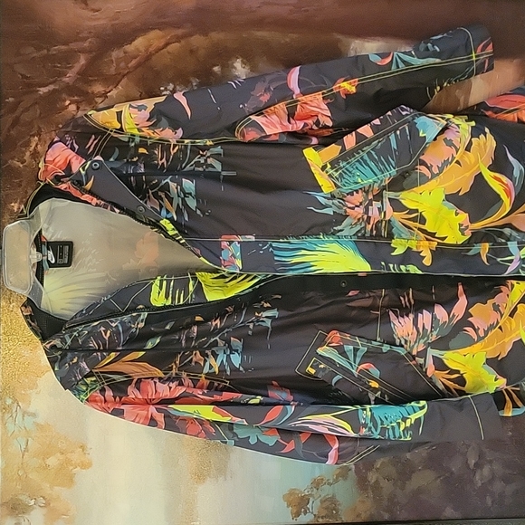 SOLD Nike Men's Sportswear NSW black rain jacket Palm Floral Print AR1598-386 - Picture 5 of 13